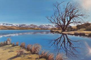 Landscape painting titled REFLECTIONS AT ALEXANDRINA -POA