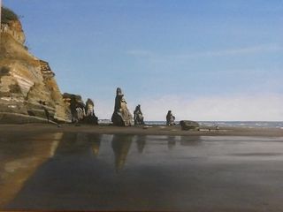Tide out at Three Sisters-A3 Paper Print