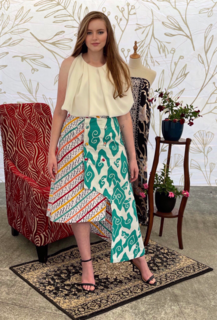 Long Asymmetrical Skirt - Batik Bottom Lima