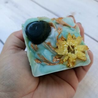 Moss agate crystal soap