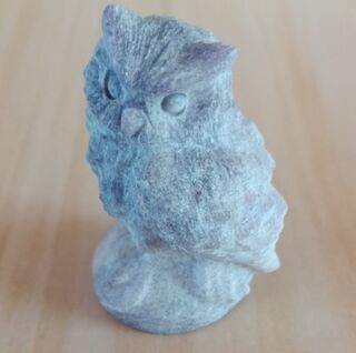 Lepidolite Owl Carving