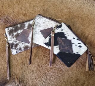 Cowhide & Leather Diamond Clutch