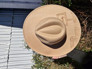 Wide Brim Hat with Western Design