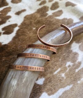 Copper stamped bracelet