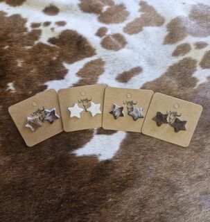 Cowhide Star Studs