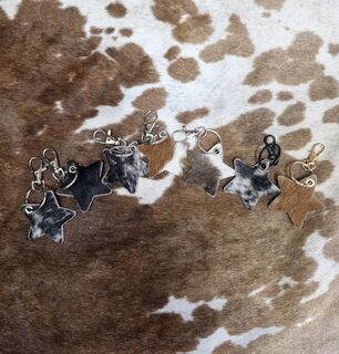 Star Cowhide Keychain