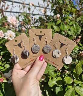 Cowhide Pendant Earrings