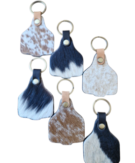 Cattle Tag Cowhide Keychain