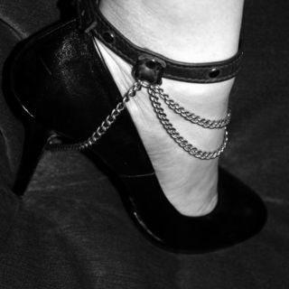 sample custom made leather/chain ankle straps