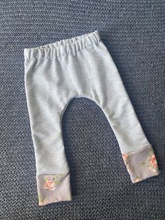 Harem Pants Size 6-9m - Grey/Rose