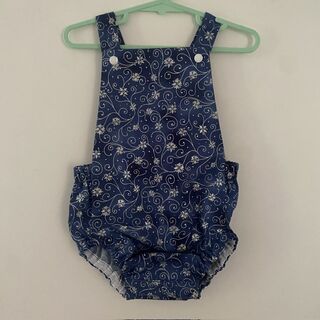 Navy/Silver Swirl 12-18m romper