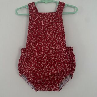 Red Candy Cane 12-18m romper