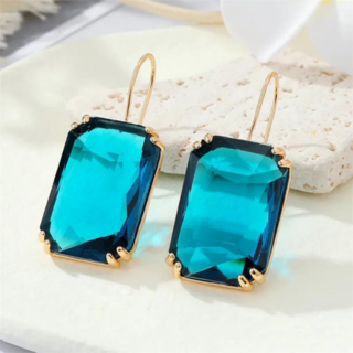 London Blue Topaz Crystal Hook Earrings