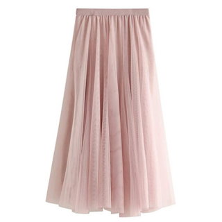 Blush Tulle Midi Skirt