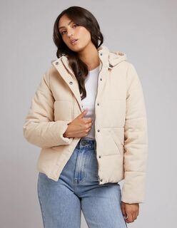 All About Eve - Cali Cord Puffer Vintage White