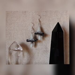 INKY CAP MUSHROOM EARRINGS