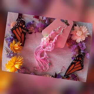 ROSE QUARTZ MACRAME EARRINGS