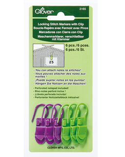 Clover Locking Stitch Marker with Clip