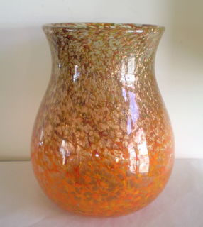 Monart glass vase with gold inclusions
