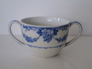 Wedgwood Blue & White Double Handled Cup