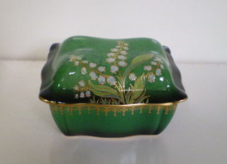 Carlton Ware Verte Royale Lily of the Valley Box