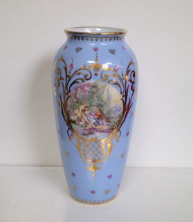 Large Pale Blue Limoges Vase