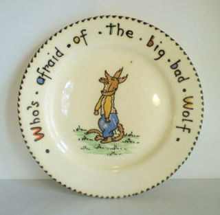 Crown Ducal Charlotte Rhead 'Who's afraid of the big bad wolf' Plate