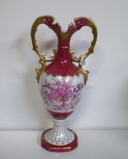 Royal Dux Tall Twin Handled Vase
