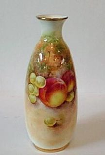 Royal Worcester Signed Fruit Vase