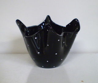 Bagley Black Polka Dot Handkerchief Vase