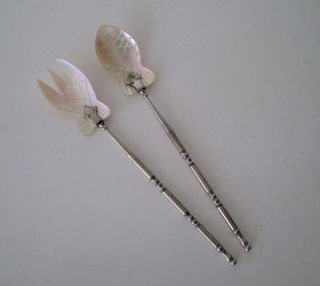 Dainty Mother of Pearl Servers Figural Fish