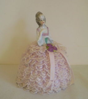 Dressing Table Half Doll with Lace Skirt