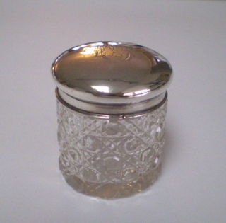 Dressing Table Pot with Sterling Silver Top, Chester 1908