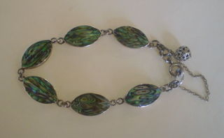 Vintage NZ Paua and Sterling Silver  Bracelet by Ataahua