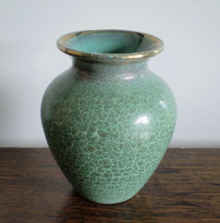 Crackle Effect German Vase Green / Turquoise