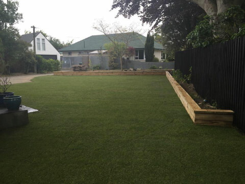 Ready lawn and raised planter combo for a very happy client 