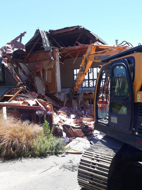 House demolition on Panorama road, christchurch
