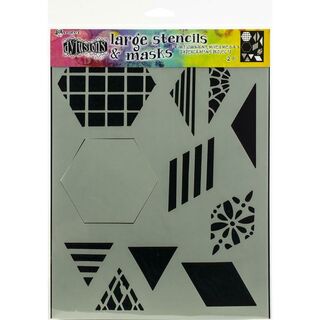 Dylusions Large Stencil - Quilt