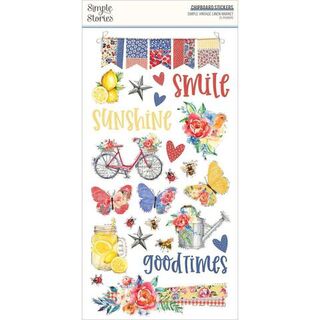 Simple Stories - Linen Market Chipboard Stickers