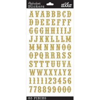 Sticko Gold Glitter Alphabet Stickers