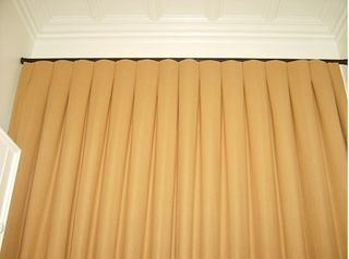 Inverted pleat door curtain