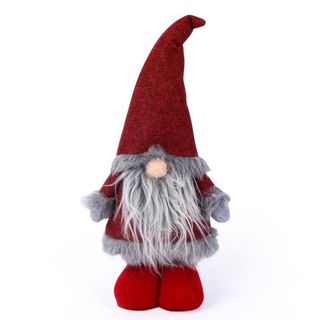 Plush Gnome with Red Hat and Plaid Apron - Mother
