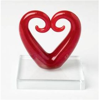 Glass Kissing Koru Heart Ornament