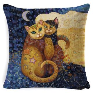Gustav Klimt Inspired - Two Cats Cushion 2