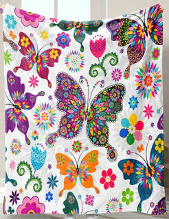 Butterfly Pattern Flannel Blanket