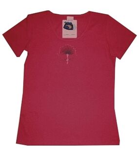 Red Pohutukawa Scoop Neck Organic T-Shirt - Small only