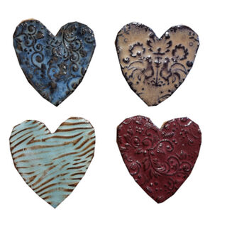 Pottery hearts - flat