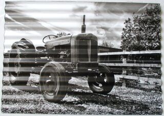 Tractor with Fence Corrugated Metal Sign