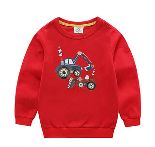 Red Sweatshirt with Diggers