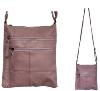 Cross Body Shoulder Bag - Two zips each side